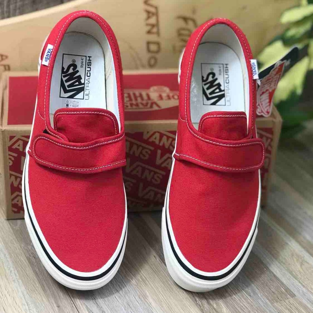 VANS SLIP On V DX Anaheim Factory OG Red Canvas W - Picture 6 of 8